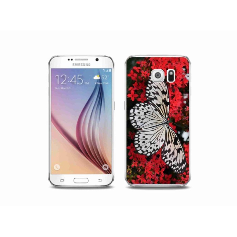 Zselés borítás mmCase Samsung Galaxy S6 - fekete-fehér pillangó 1