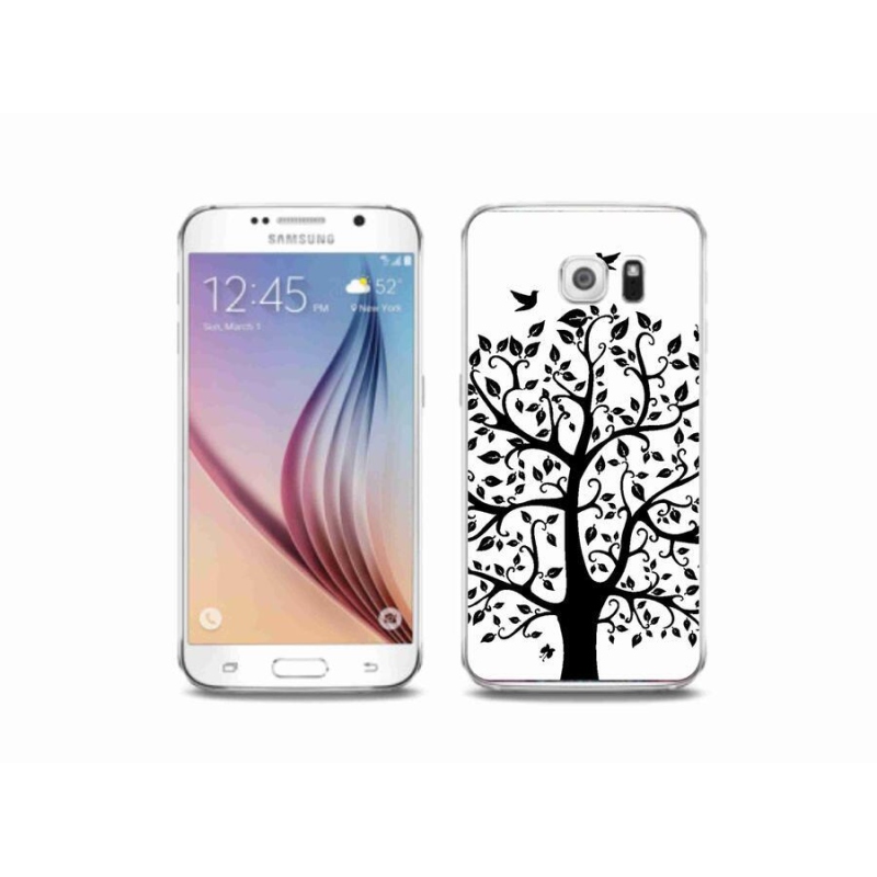Zselés borítás mmCase Samsung Galaxy S6 készülékhez - fekete-fehér fa