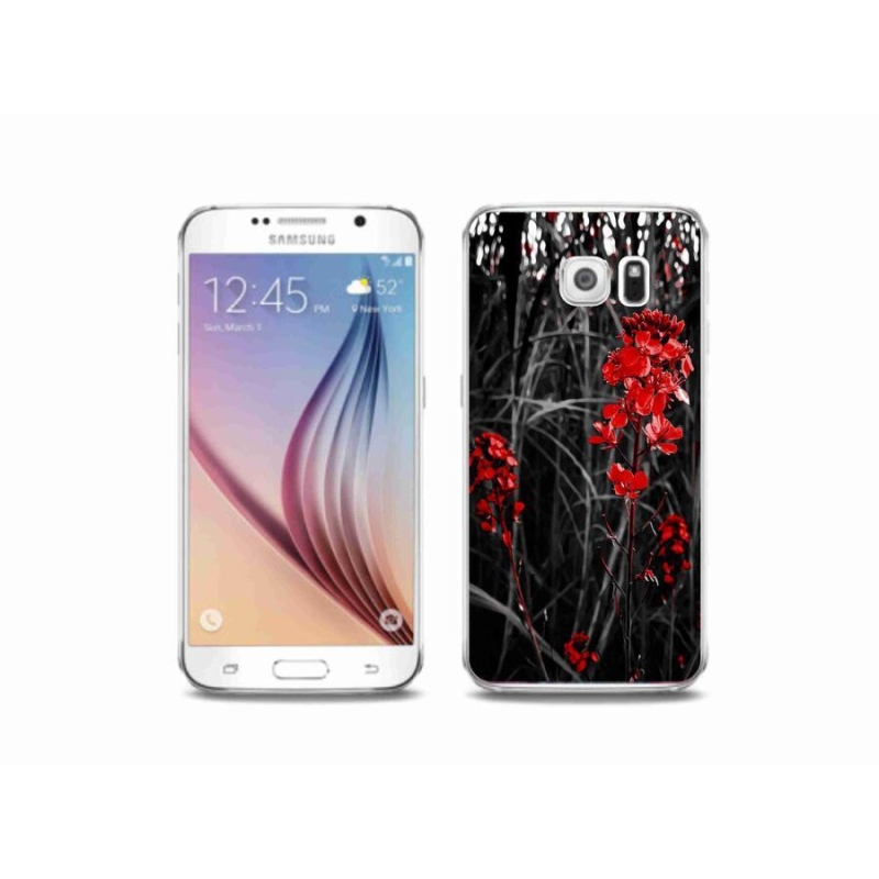 Gél borítás mmCase Samsung Galaxy S6 - piros növényhez