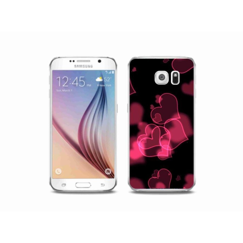 Gél védőhuzat mmCase Samsung Galaxy S6 készülékhez - piros szívek