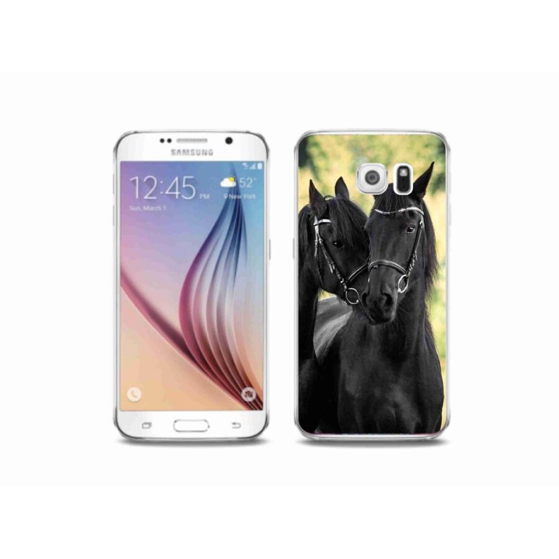 Zselés borítás mmCase Samsung Galaxy S6 készülékhez - két fekete ló