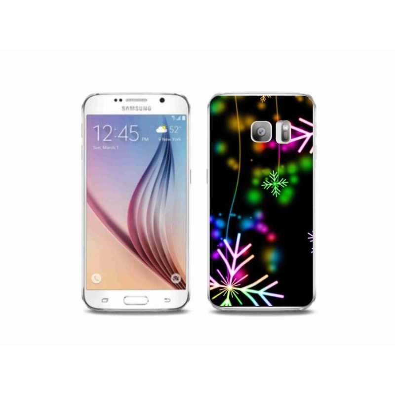 Gél borítás mmCase a mobiltelefon Samsung Galaxy S6 Edge - színes pelyhek