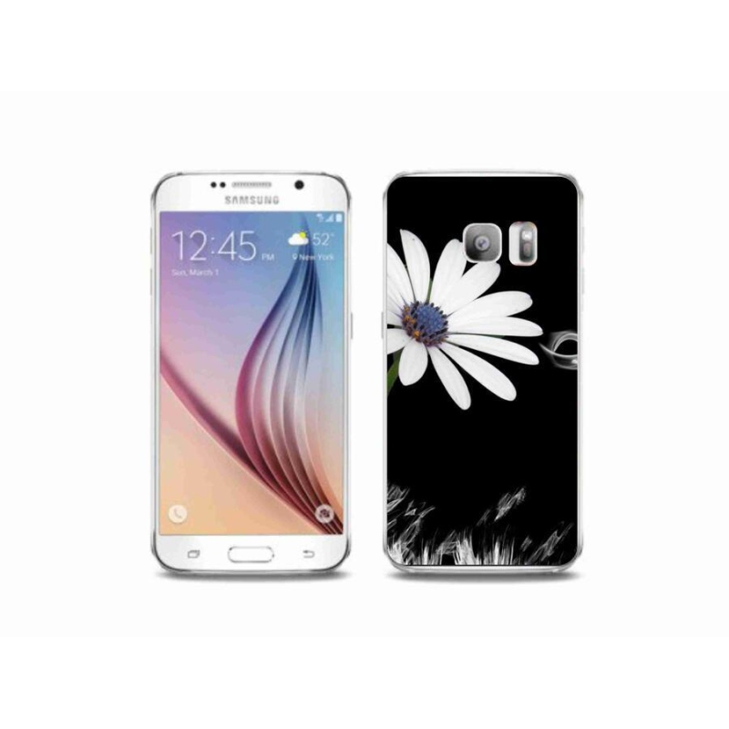 Gél védőhuzat mmCase Samsung Galaxy S6 Edge készülékhez - fehér virág