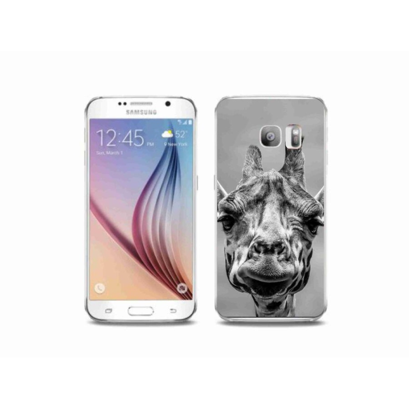 Zselés borítás mmCase Samsung Galaxy S6 Edge készülékhez - fekete-fehér zsiráf
