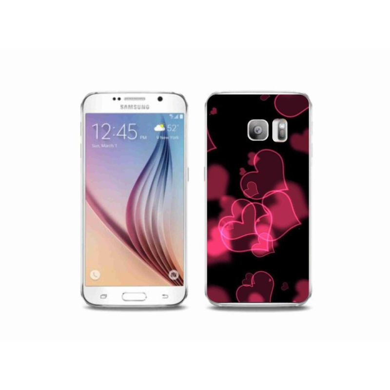 Zselés borítás mmCase Samsung Galaxy S6 Edge készülékhez - piros szívek