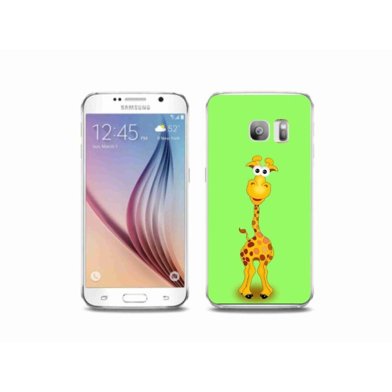 Gél borítás mmCase Samsung Galaxy S6 Edge készülékhez - rajzfilm zsiráf