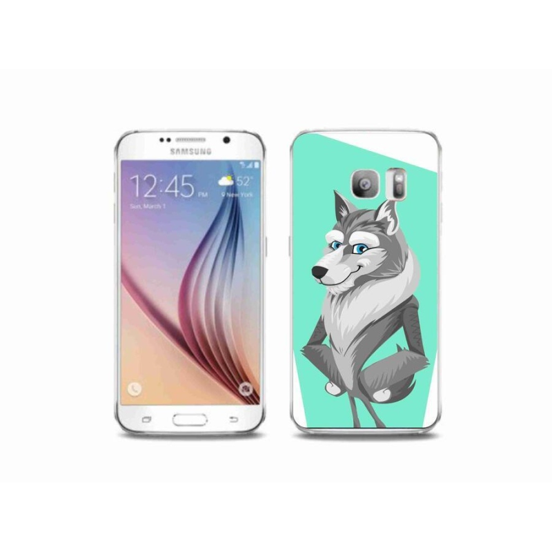 Zselés borítás mmCase Samsung Galaxy S6 Edge készülékhez - rajzfilm farkas