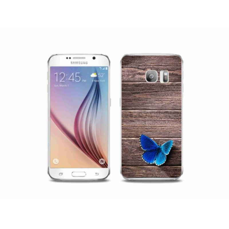 Gél védőhuzat mmCase Samsung Galaxy S6 Edge - kék pillangó 1