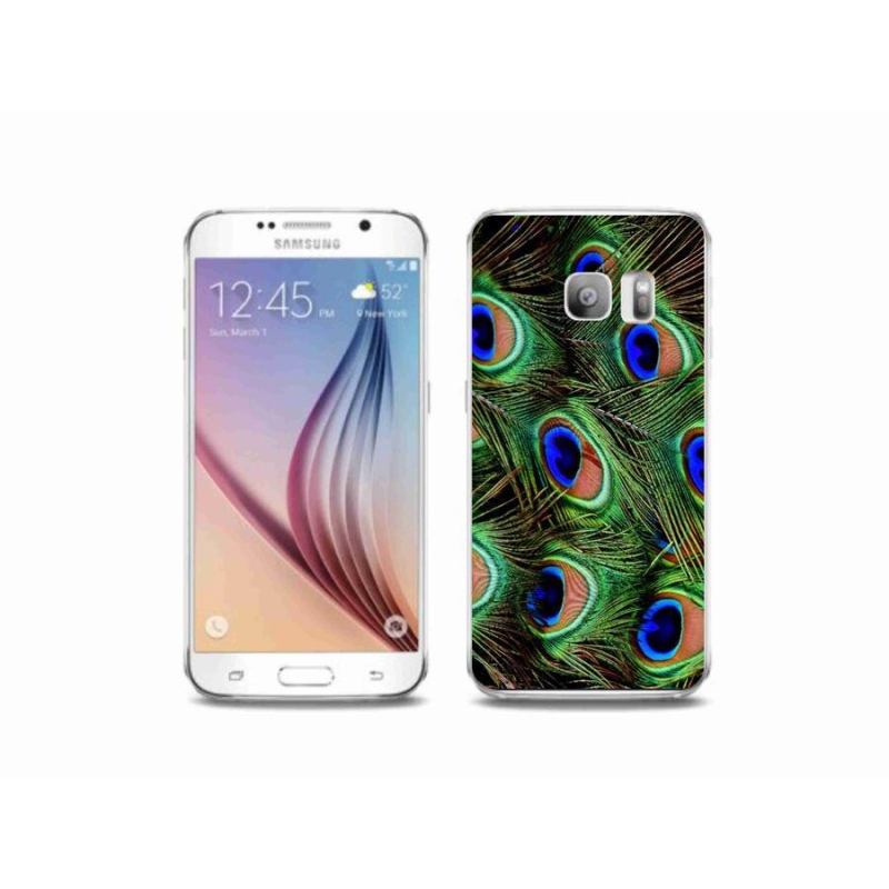 Zselés borítás mmCase Samsung Galaxy S6 Edge készülékhez - pávatoll