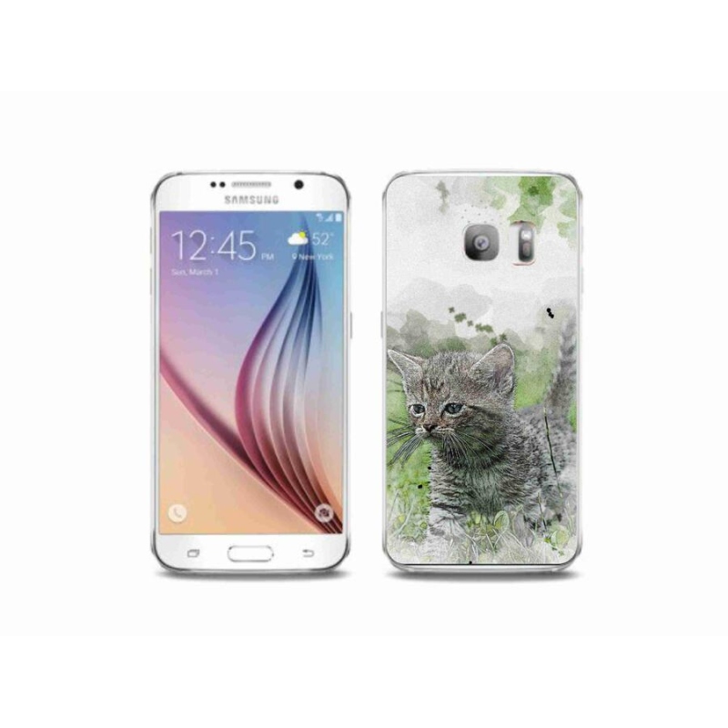 Gél borítás mmCase Samsung Galaxy S6 Edge készülékhez - aranyos cica 1