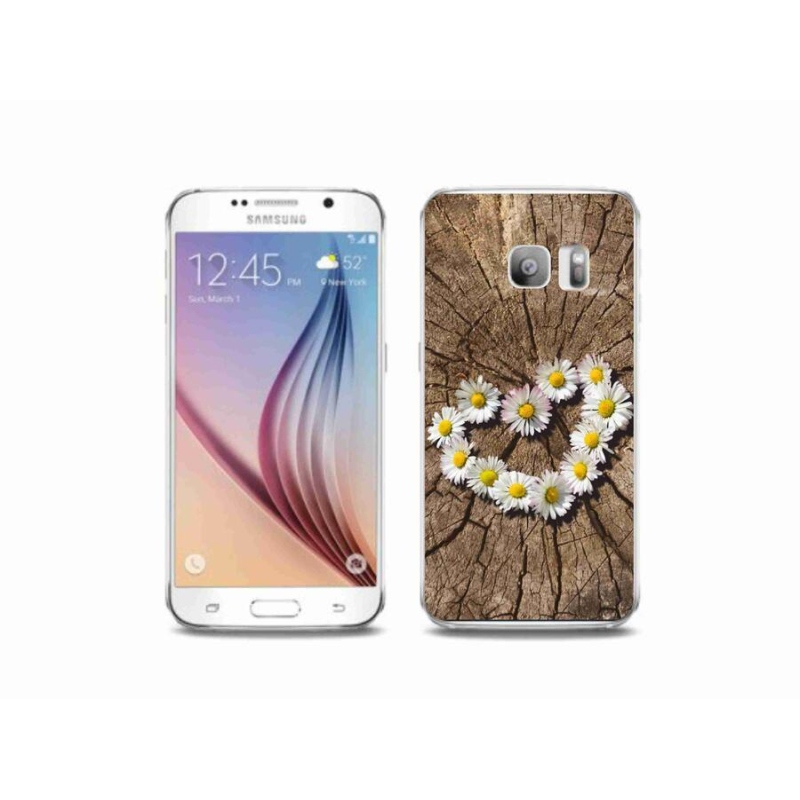 Zselés borítás mmCase Samsung Galaxy S6 Edge készülékhez - százszorszépek szíve