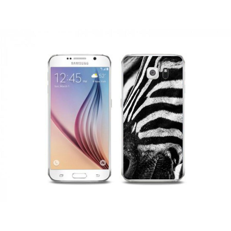 Zselés borítás mmCase Samsung Galaxy S6 Edge készülékhez - zebra