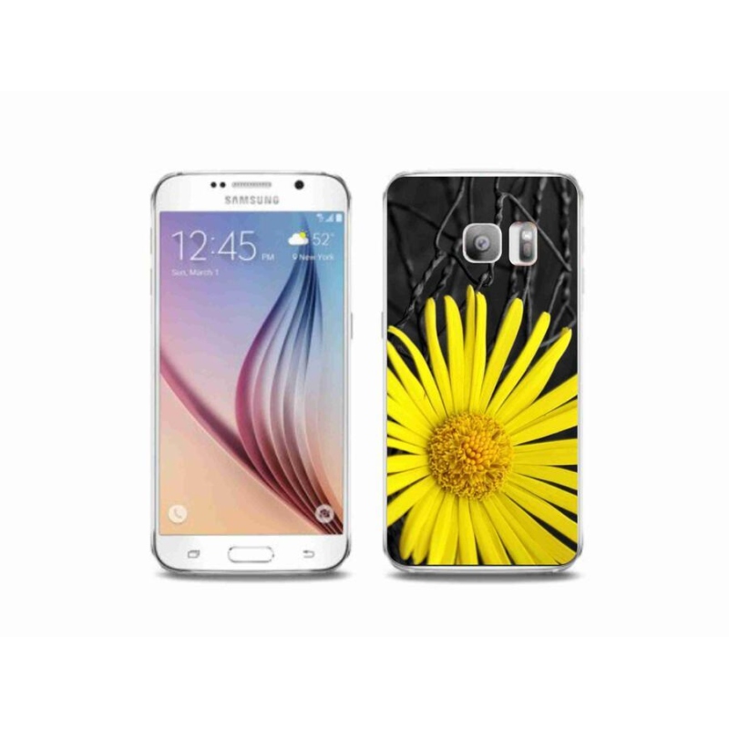 Gél borítás mmCase Samsung Galaxy S6 Edge készülékhez - sárga virág