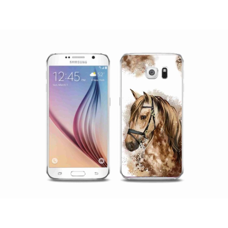 Zselés borítás mmCase Samsung Galaxy S6 készülékhez - barna rajzfilm ló