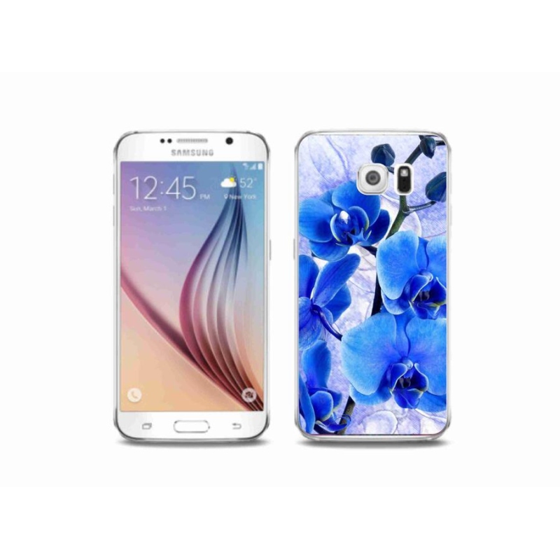 Gél védőhuzat mmCase Samsung Galaxy S6 készülékhez - kék virágok