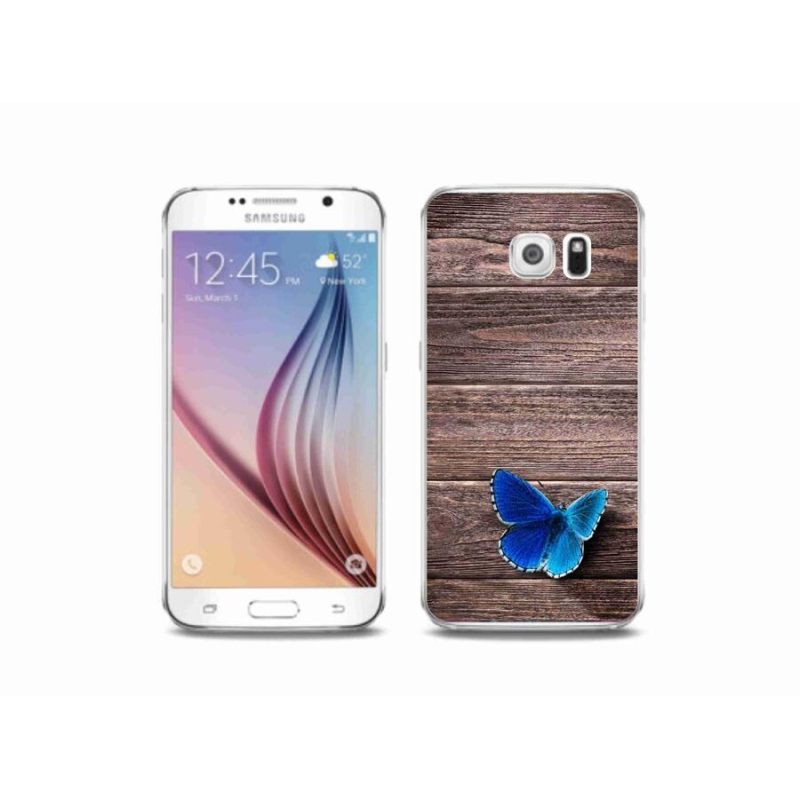 Gél védőhuzat mmCase Samsung Galaxy S6 - kék pillangó 1