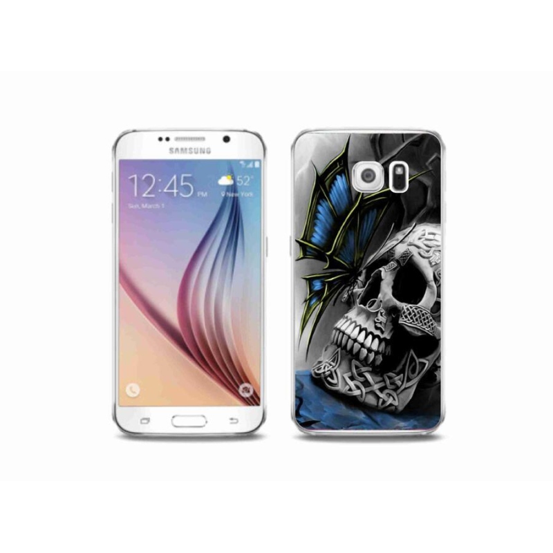 Gél borítás mmCase Samsung Galaxy S6 készülékhez - pillangó és koponya
