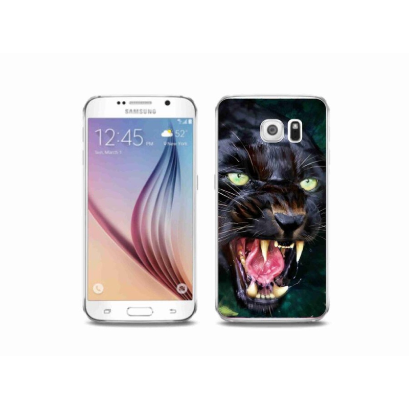 Gél borítás mmCase Samsung Galaxy S6 készülékhez - dühös fekete párduc