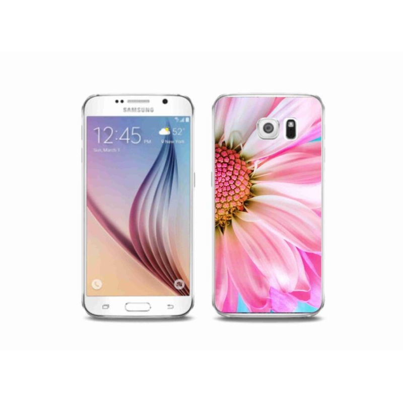Gél védőhuzat mmCase Samsung Galaxy S6 készülékhez - rózsaszín virág
