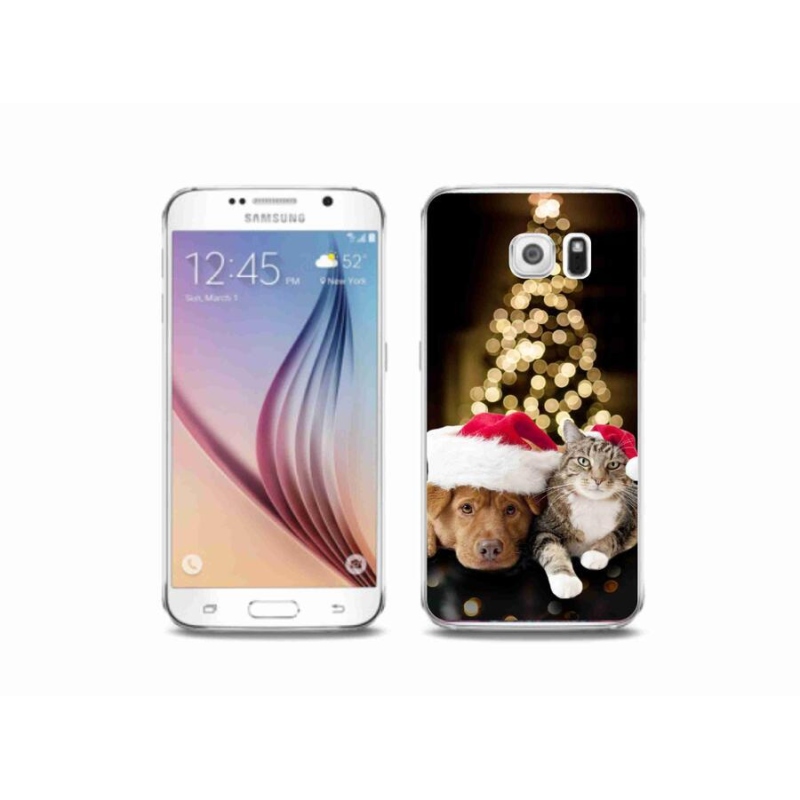 Gél borítás mmCase Samsung Galaxy S6 készülékhez - Karácsonyi kutya és macska