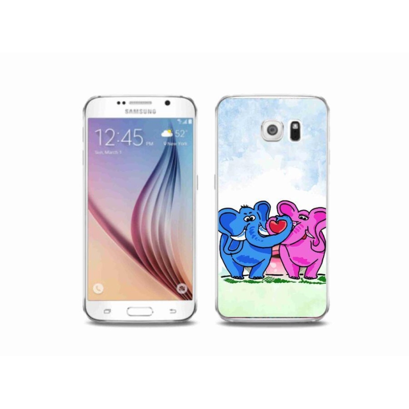 Gél borítás mmCase Samsung Galaxy S6 készülékhez - szerelmes elefántok