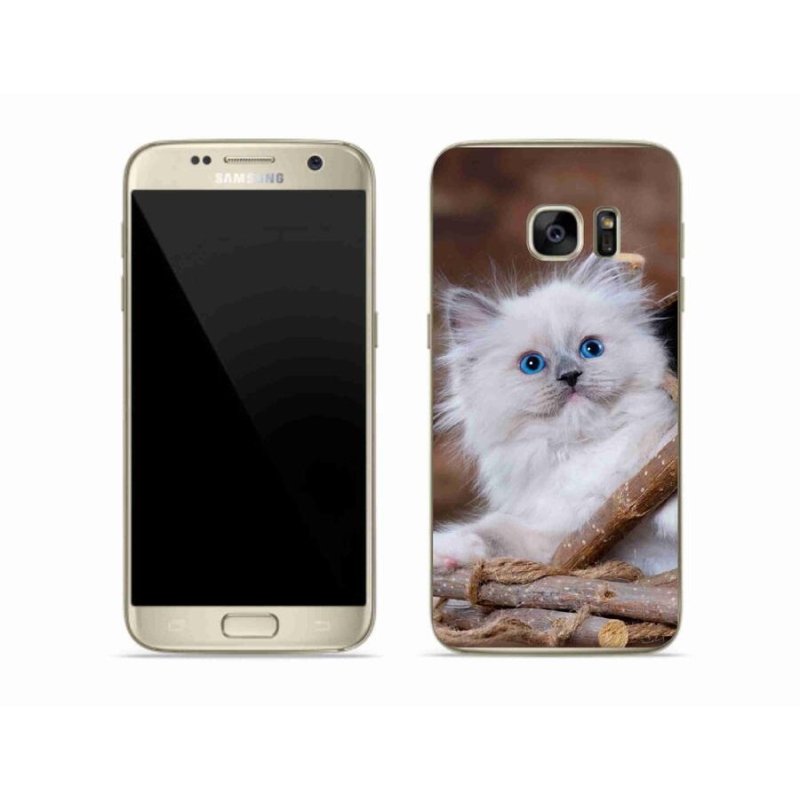 Zselés borítás mmCase Samsung Galaxy S7 készülékhez - fehér cica