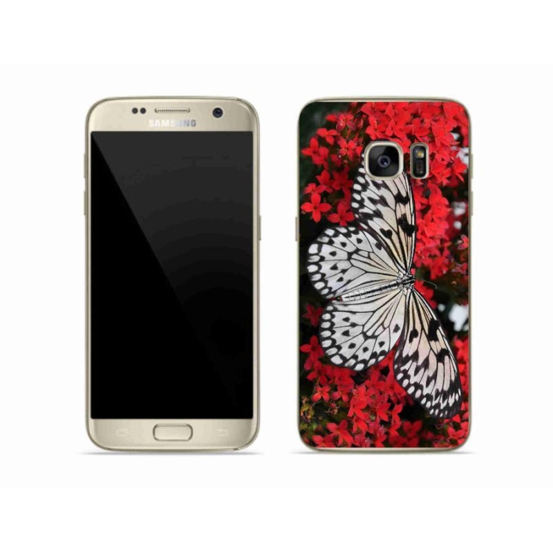 Zselés borítás mmCase Samsung Galaxy S7 - fekete-fehér pillangó 1