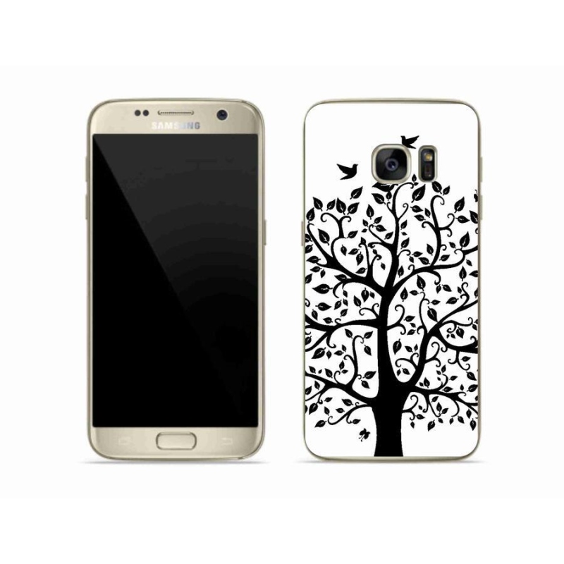 Zselés borítás mmCase Samsung Galaxy S7 - fekete-fehér fa