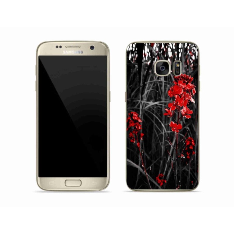 Zselés borítás mmCase Samsung Galaxy S7 - piros növényhez