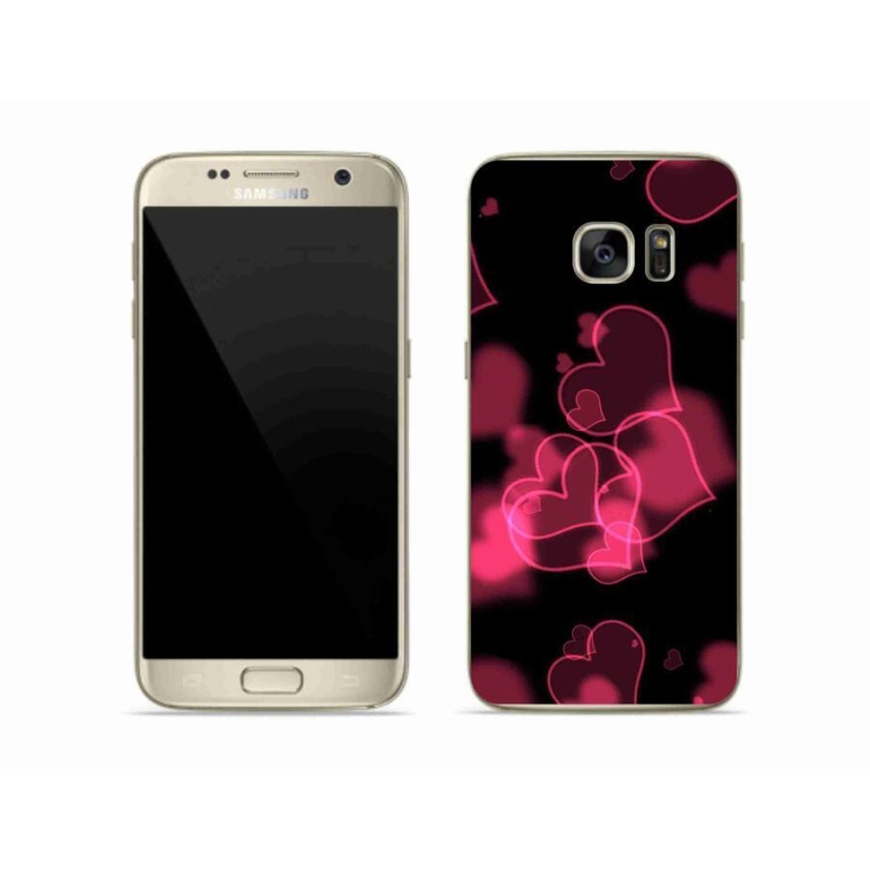 Gél védőhuzat mmCase Samsung Galaxy S7 készülékhez - piros szívek