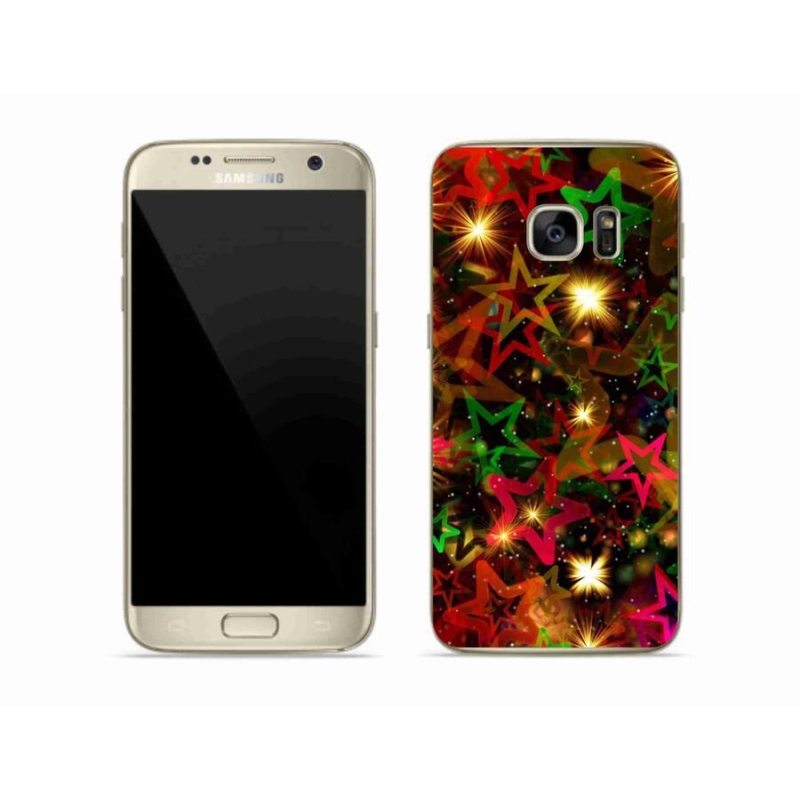 Zselés borítás mmCase Samsung Galaxy S7 Edge készülékhez - színes csillagok