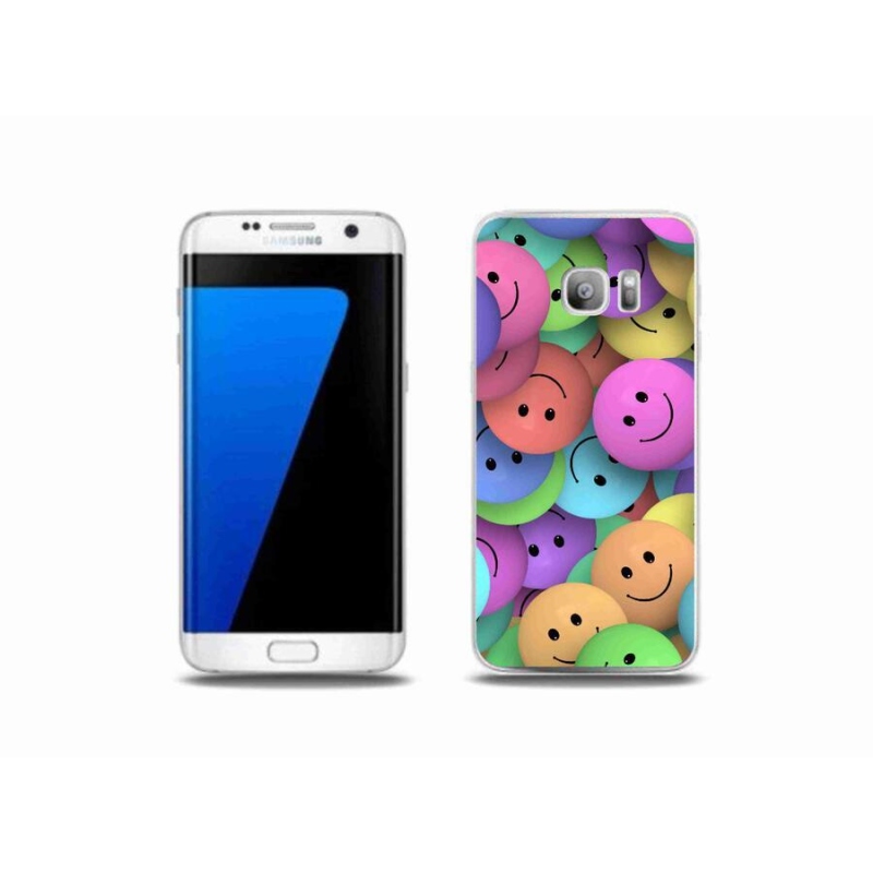 Gél borító mmCase a mobiltelefonon Samsung Galaxy S7 Edge - színes smiley-k