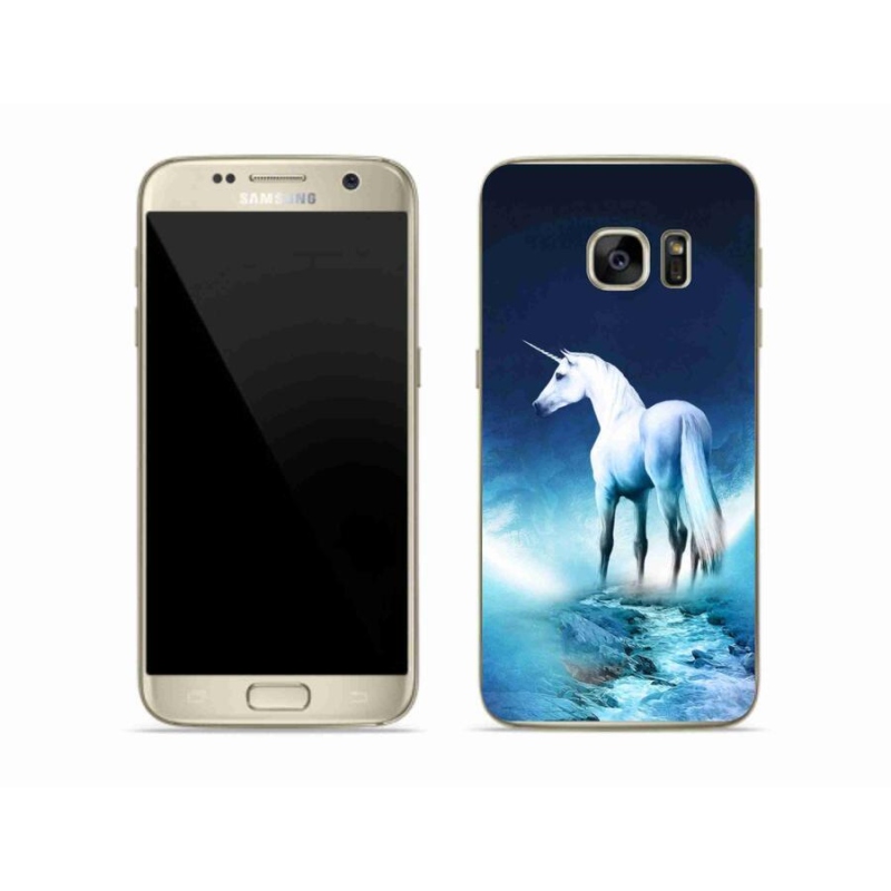 Zselés borítás mmCase Samsung Galaxy S7 Edge készülékhez - fehér egyszarvú