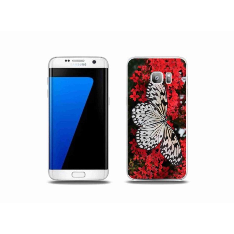Zselés borítás mmCase Samsung Galaxy S7 Edge készülékhez - fekete-fehér pillangó 1