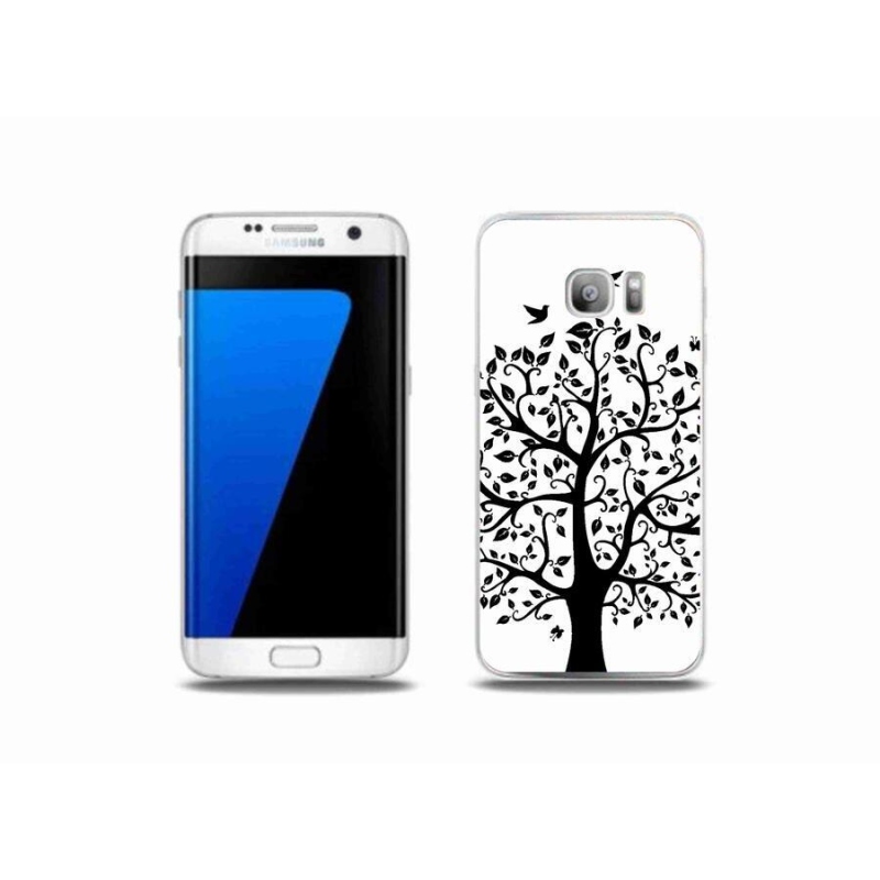 Zselés borítás mmCase Samsung Galaxy S7 Edge készülékhez - fekete-fehér fa