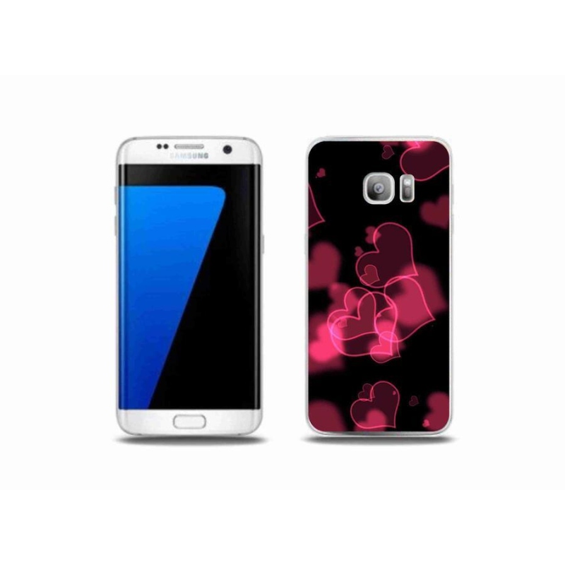Zselés borítás mmCase Samsung Galaxy S7 Edge készülékhez - piros szívek