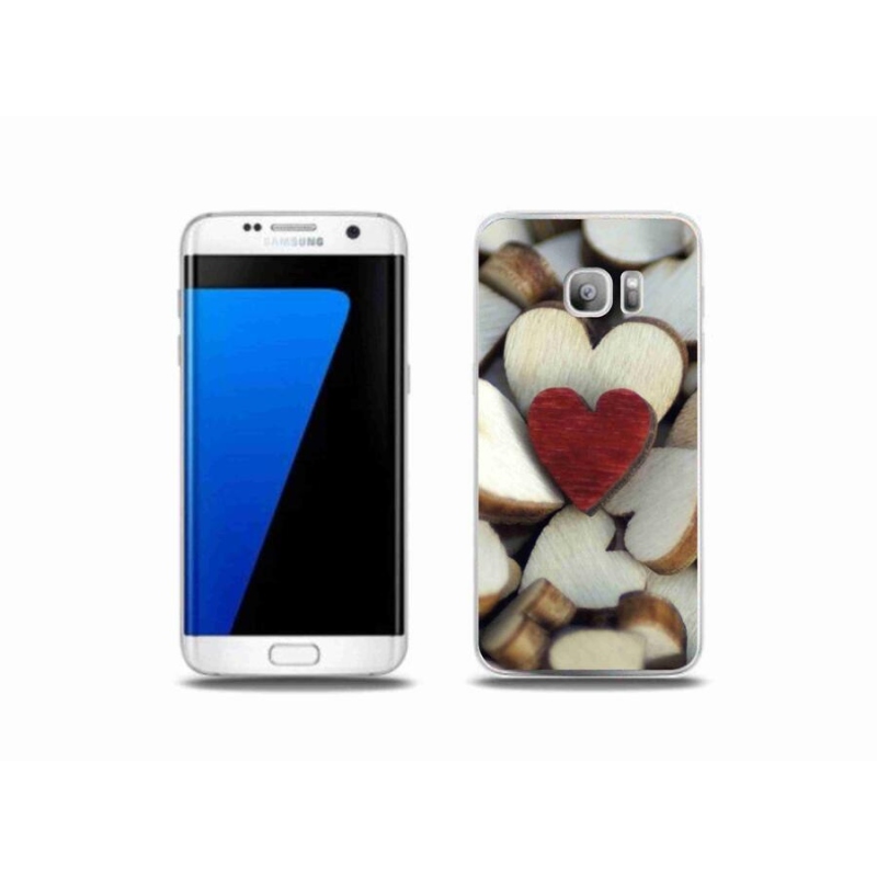 Zselés borítás mmCase Samsung Galaxy S7 Edge készülékhez - gravírozott piros szív