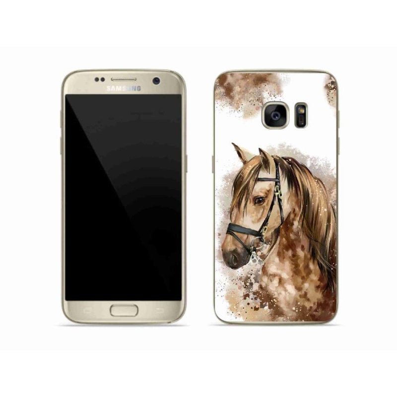 Zselés borítás mmCase Samsung Galaxy S7 Edge készülékhez - barna rajzfilm ló