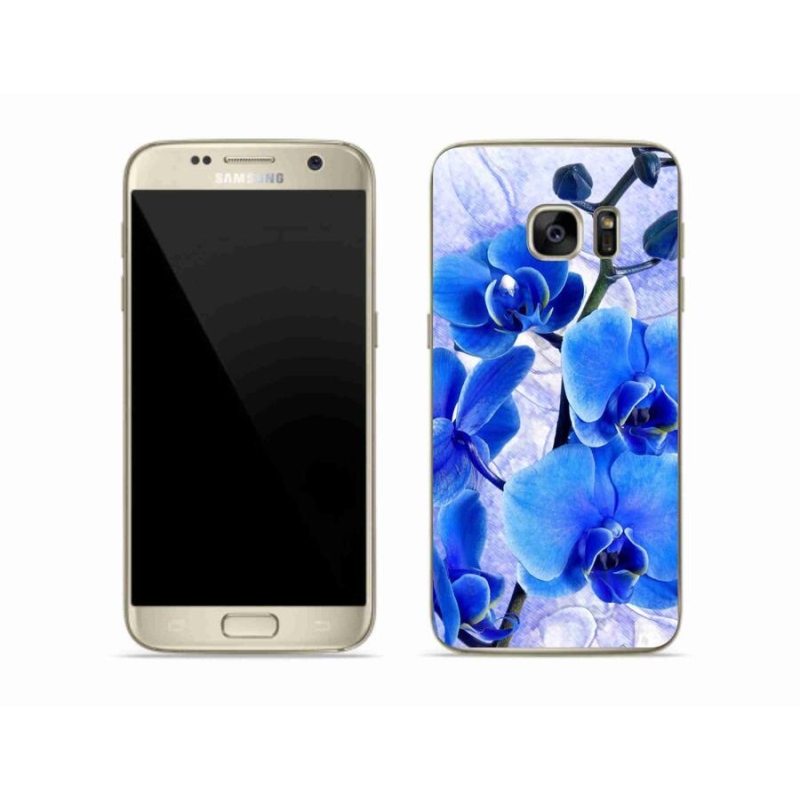 Gél borítás mmCase Samsung Galaxy S7 Edge készülékhez - kék virágok