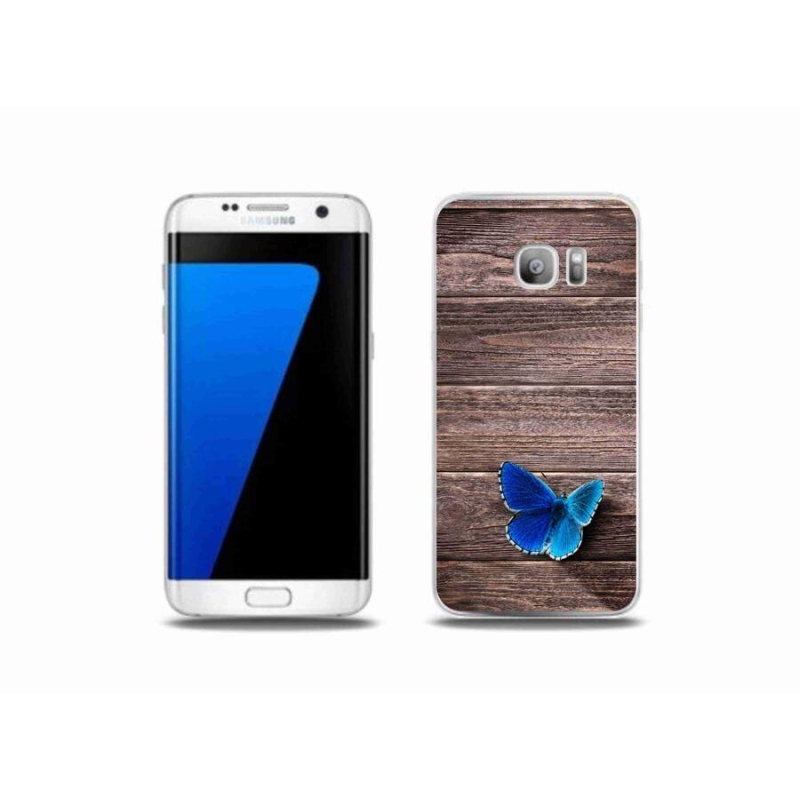 Gél védőhuzat mmCase Samsung Galaxy S7 Edge készülékhez - kék pillangó 1