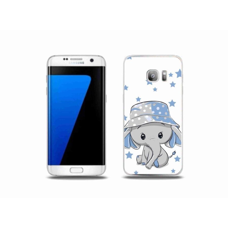 Zselés borítás mmCase Samsung Galaxy S7 Edge készülékhez - kék elefánt