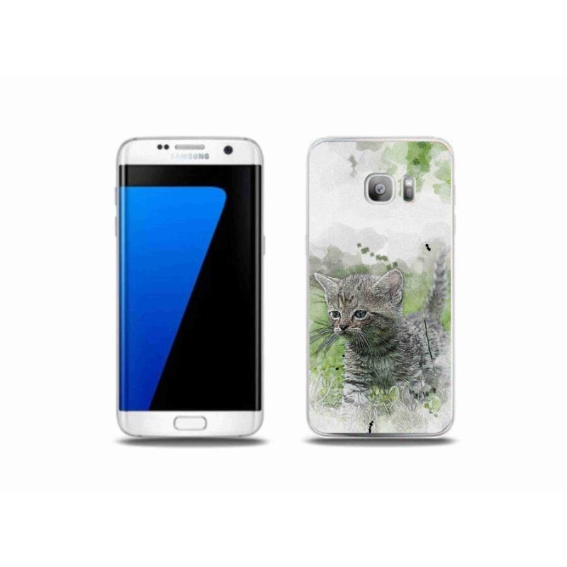 Gél borítás mmCase Samsung Galaxy S7 Edge készülékhez - aranyos cica 1