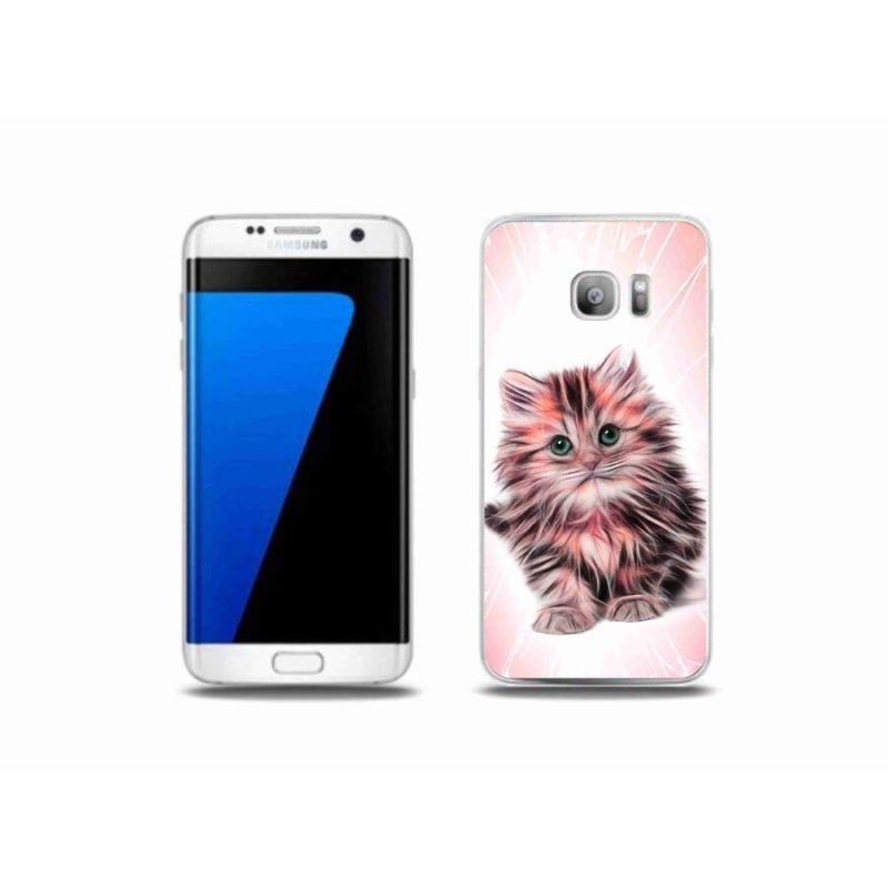 Gél borítás mmCase Samsung Galaxy S7 Edge készülékhez - aranyos cica