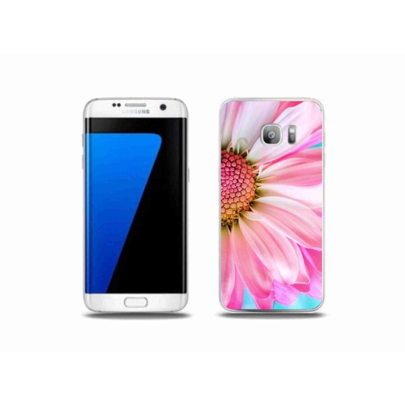 Gél védőhuzat mmCase Samsung Galaxy S7 Edge készülékhez - rózsaszín virág
