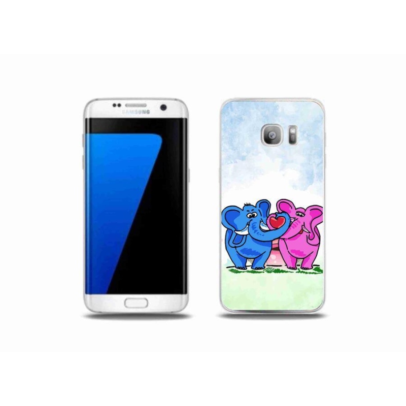 Gél borító mmCase a mobiltelefonon Samsung Galaxy S7 Edge - szerelmes elefántok