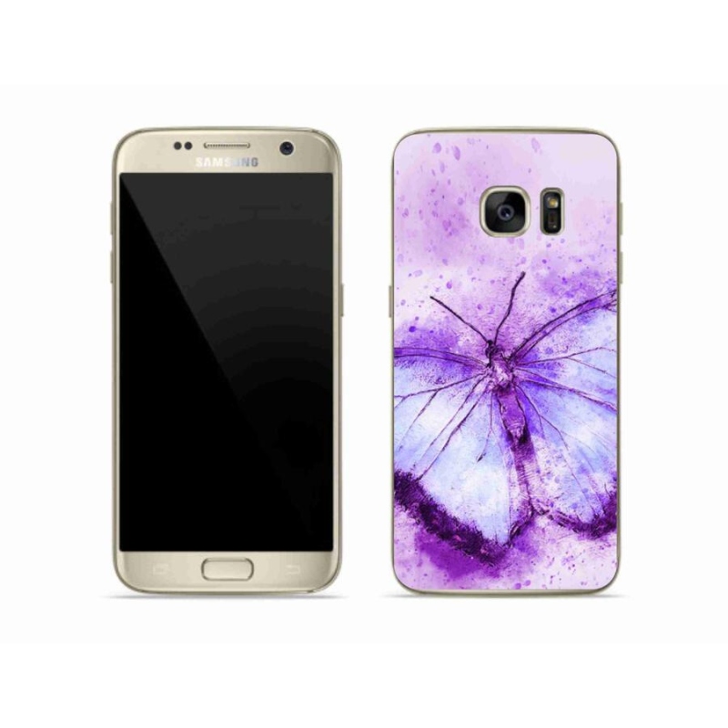 Zselés borítás mmCase Samsung Galaxy S7 készülékhez - lila pillangó