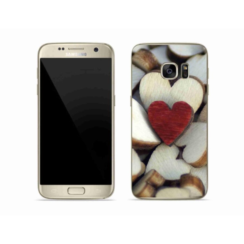 Zselés borítás mmCase Samsung Galaxy S7 készülékhez - gravírozott piros szív