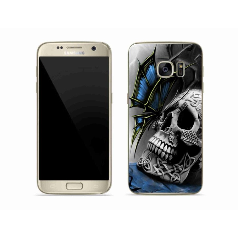 Gél borítás mmCase Samsung Galaxy S7 készülékhez - pillangó és koponya