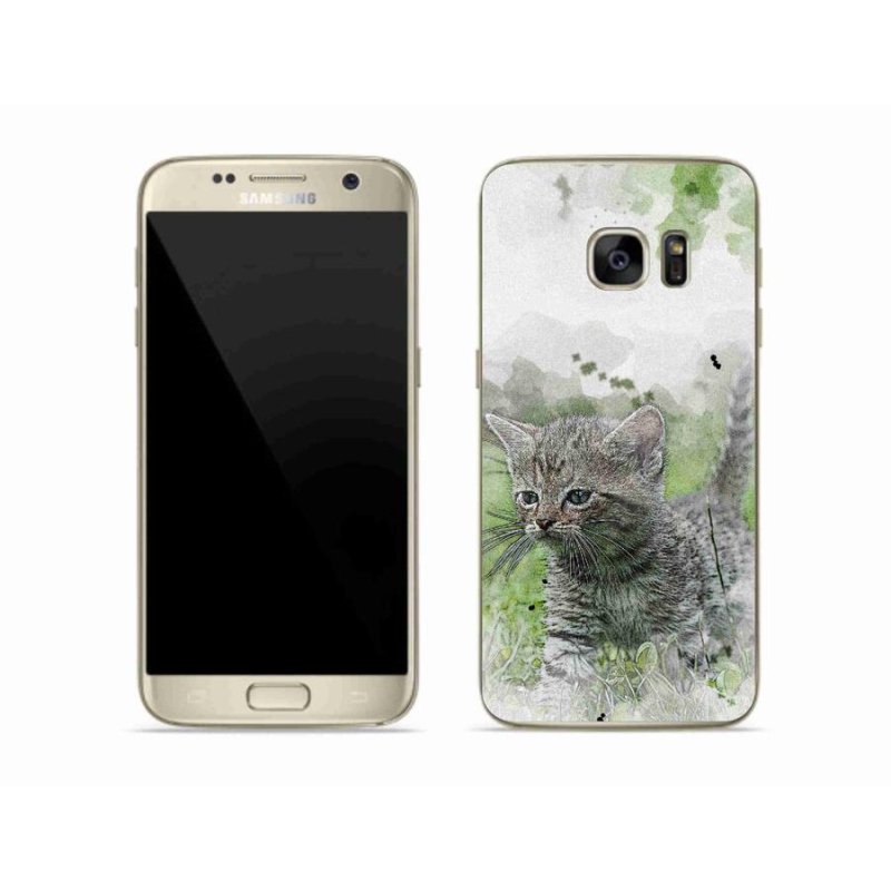 Gél borítás mmCase Samsung Galaxy S7 készülékhez - aranyos cica 1