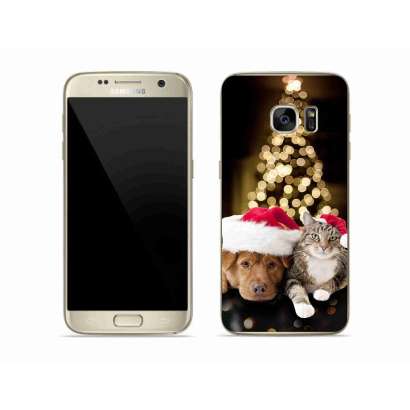 Gél borítás mmCase Samsung Galaxy S7 készülékhez - Karácsonyi kutya és macska
